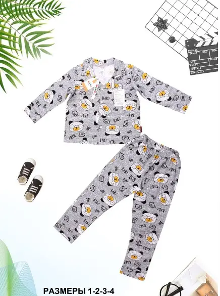 Пижама на пуговицах мальчики-девочки ( 1-5 лет)