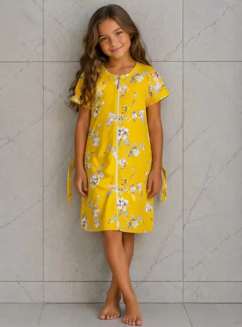 Халат на молнии для девочки (р-р 8-12 лет)