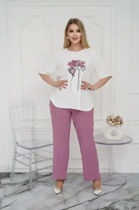 Костюм женский с широкими брюками (р-р 46-56)