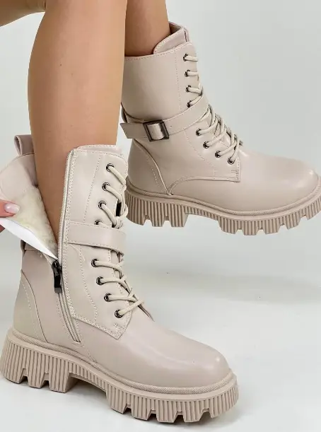 Женские ботинки зимние высокие на шнурках (р-р 36-41)