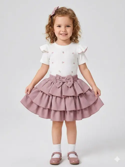 Костюм футболка и юбка для девочки (р-р 28-34)