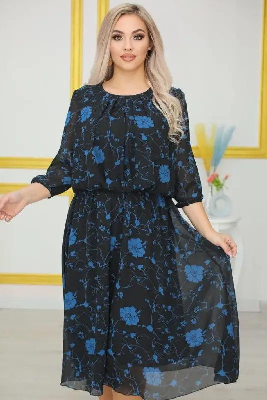 Женское нарядное платье шифон ( р-р 48-54)