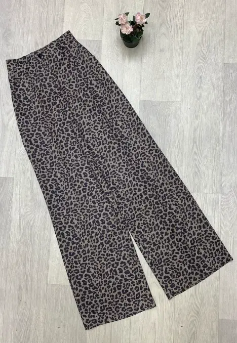 Женские брюки полаццо леопардовые (р-р 42-44)