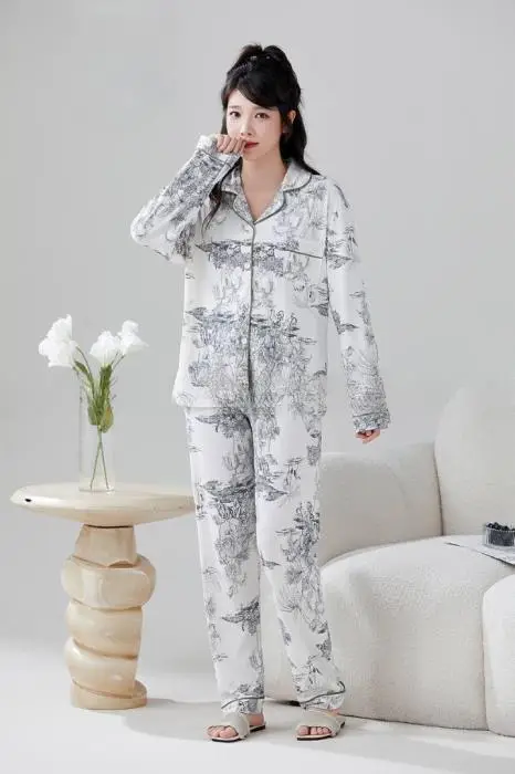 Пижама женская рубашка и брюки (M-XXL)