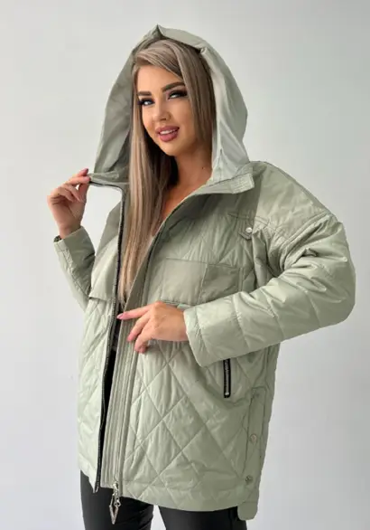 Женская куртка демисезонная с капюшоном (р-р 42-50)