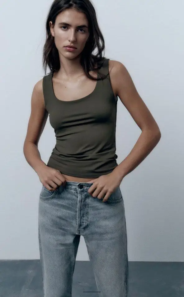 Майка-топ женская в рубчик ( р-р 42,44)