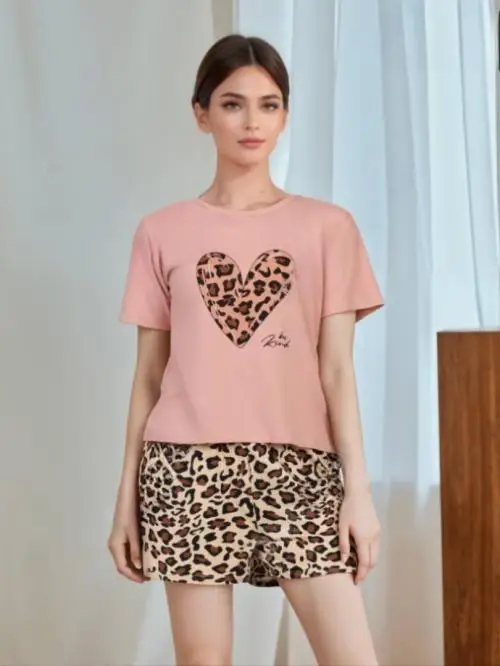 Женская пижама домашняя с шортами хлопок (S, M, L, XL)