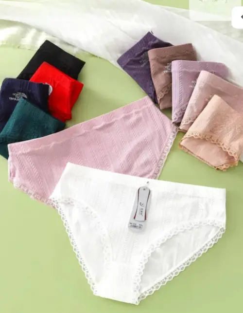 Трусы с кружевом однотонные женские (р-р XL-XXL)
