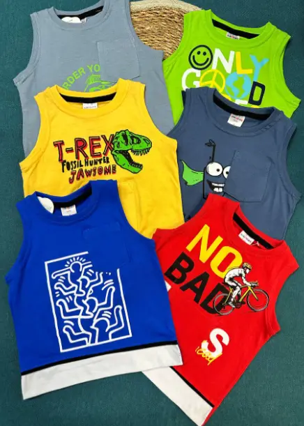 Детская летняя майка на мальчика с карманом (р-р 1-4г)