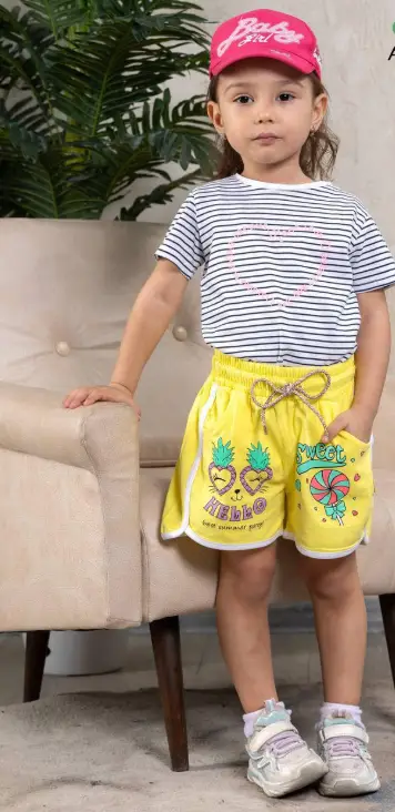 Детские шорты трикотажные с принтом (2-5 лет)