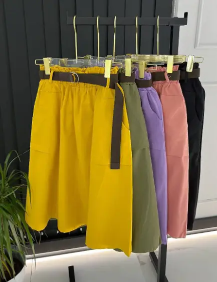 Женская юбка хлопковая с ремнём (р-р 42-50)