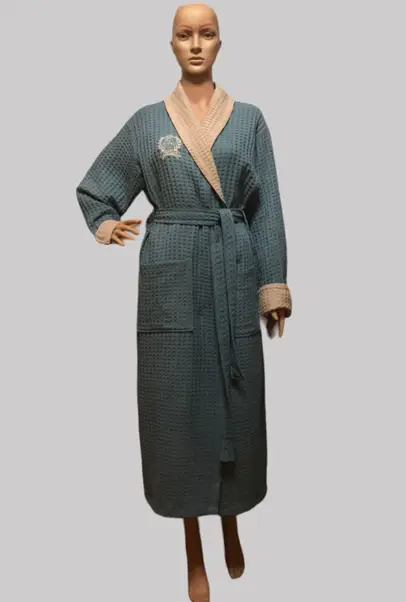 Женский халат вафельный с поясом (р-р L-7XL)