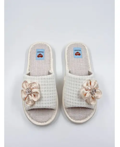 Тапочки женские домашние открытые с цветком р-р 36-41