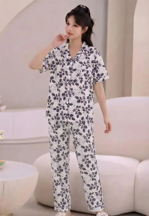 Пижама рубашка-брюки женская р-р 44-50