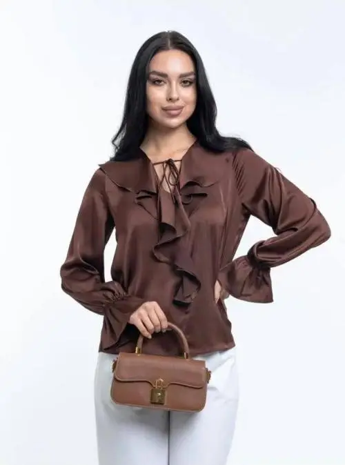 Блузка женская шёлковая с воланами р-р 42-48