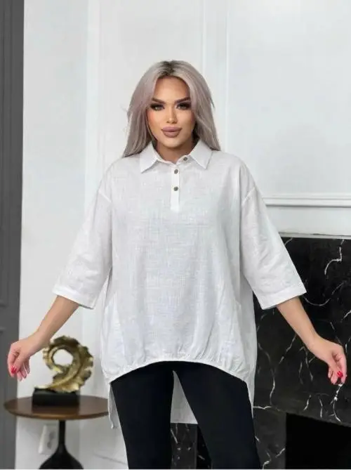 Рубашка туника льняная женская (р-р 52-58)