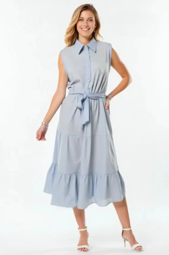 Платье на пуговицах без рукавов женское (р-р 46-52)