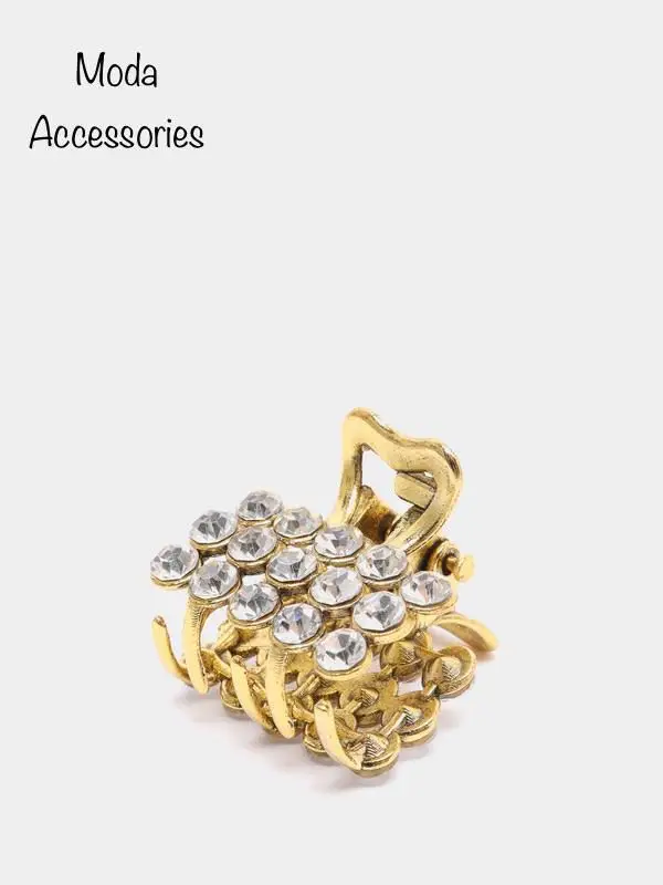 Металлический крабик для волос со стразами ( 4 см)