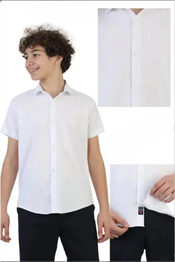 Рубашка школьная с коротким рукавом для мальчика (р-р 116-134)