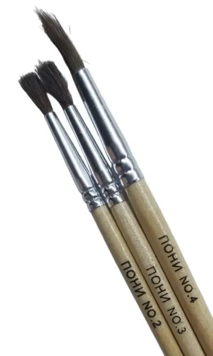 Набор кистей художественных из волоса пони, 3 шт. №2,3,4