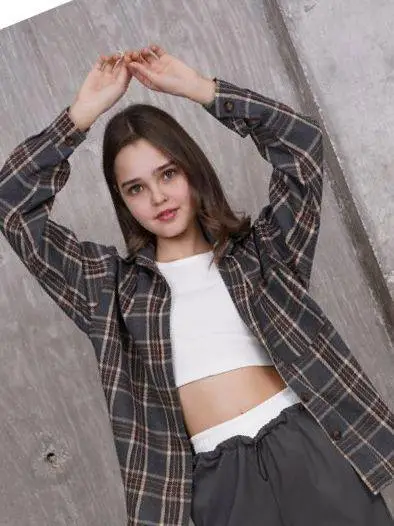 Рубашка двойка в клетку для девочки р-р 36-44