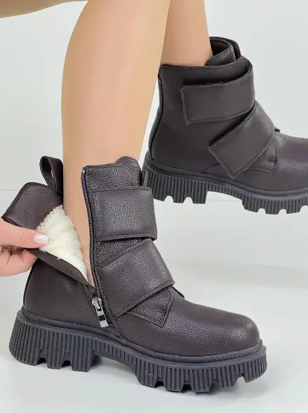 Женские зимние ботинки на липучке (р-р 36-41)