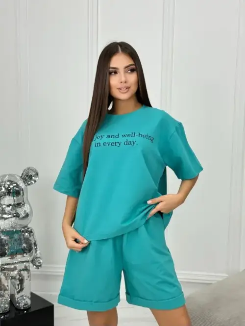 Костюм домашний футболка-шорты, женский (р-р 48-56)