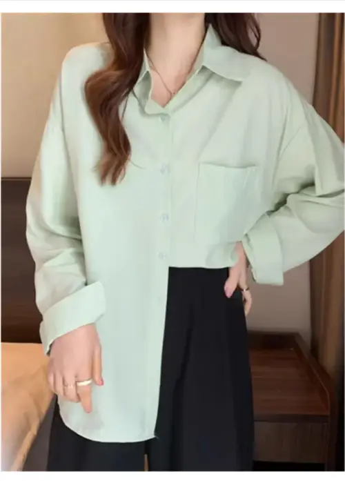 Рубашка свободная однотонная женская (р-р единый 42-48)