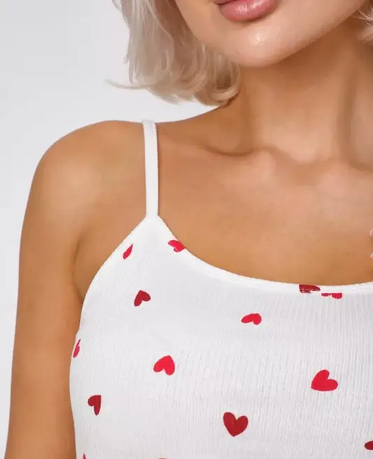 Пижама с шортами и топом с сердечками (р-р 42-52)