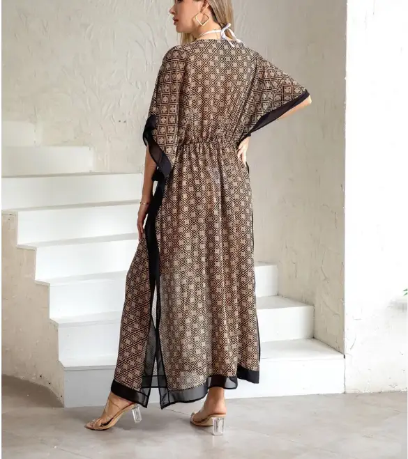 Туника пляжная длинная накидка на купальник (р-р L-2XL)