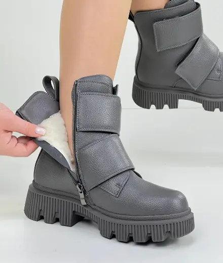 Женские зимние ботинки на липучке (р-р 36-41)