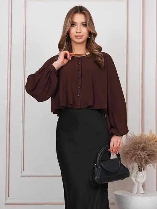 Блузка шифоновая женская укороченная (р-р 42-44)