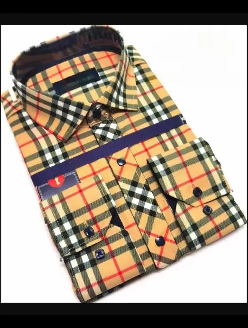 Рубашка приталенная мужская (р-р S-3XL)