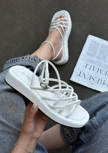 Женские летние плетеные босоножки без каблука на резинке (р-р 36-41)