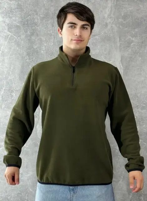 Мужская толстовка флисовая кофта на молнии  (р-р 50-60)