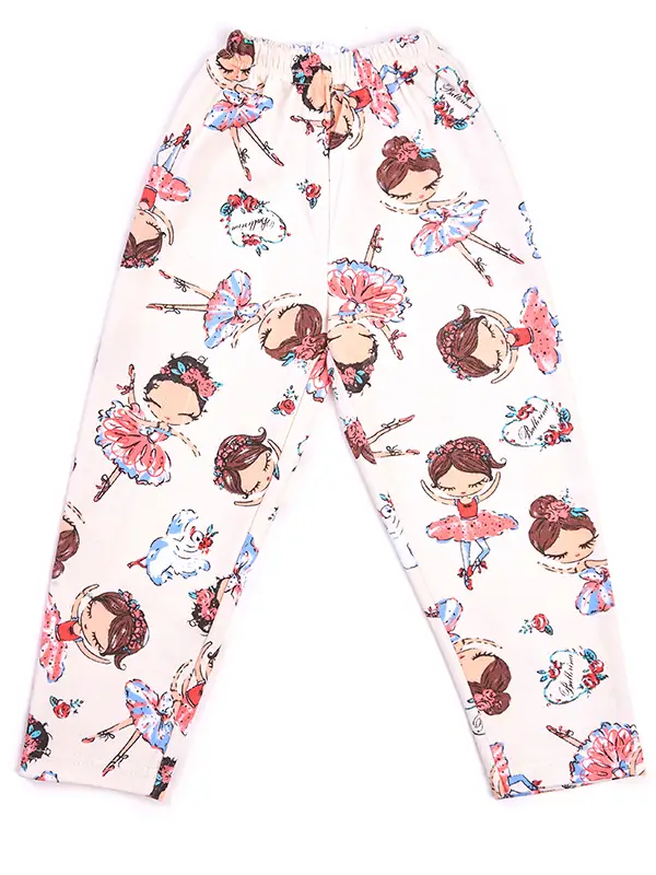 Пижама для девочки, с принтом. Длинный рукав (1-4 года)