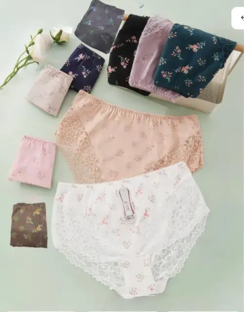 Трусы кружевные с принтом женские (р-р 4XL-6XL)