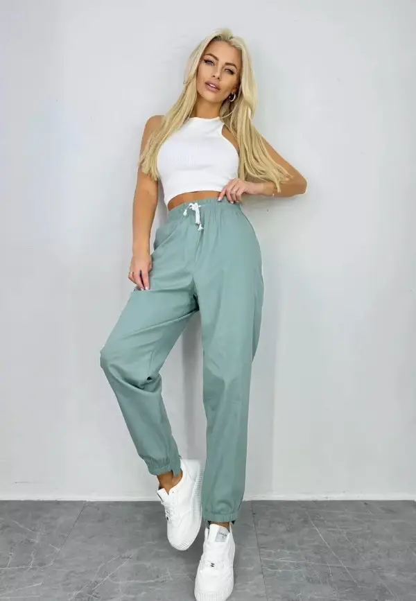 летние брюки-джоггеры женские, лен хлопок ( р-р 60-62,62-64)