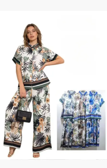 Костюм из штапеля с коротким рукавом женский (р-р M-XXL)