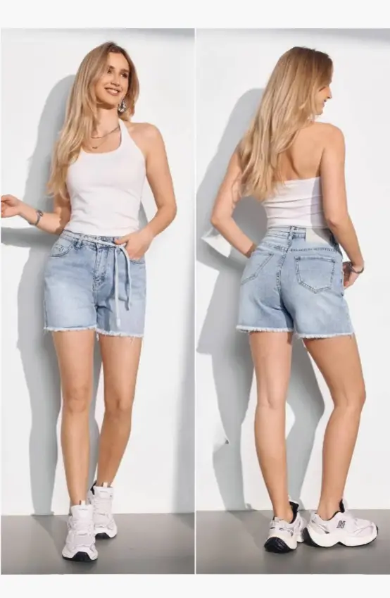 Шорты джинсовые женские с бахромой (р-р 25-30)