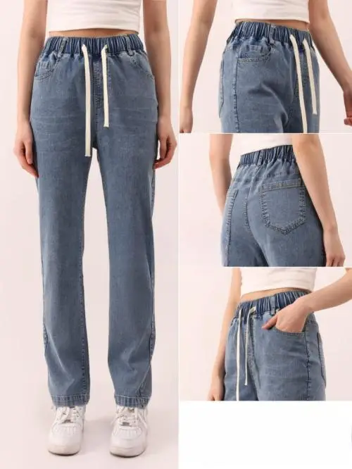 Джинсы прямые на резинке женские р-р 28-33