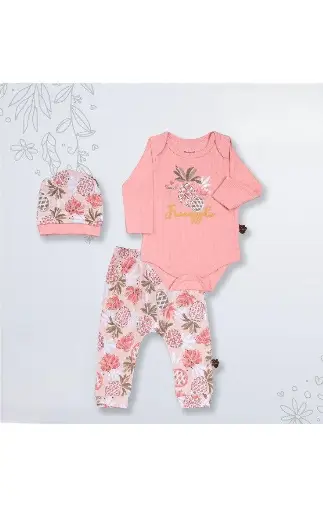 Комплект тройка: шапочка+боди+ползунки (3-6-9 мес)