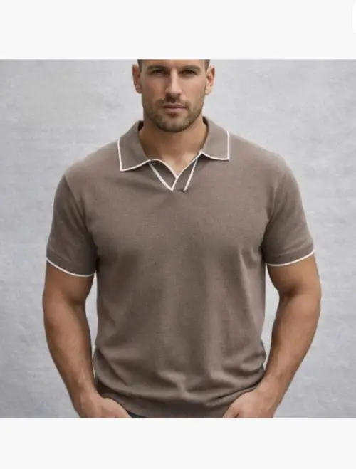 Футболка поло с коротким рукавом летняя мужская (р-р M-3XL)