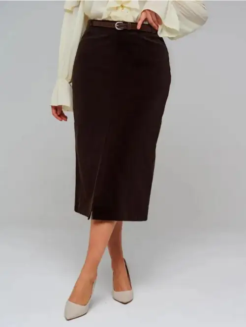 Юбка вельветовая с разрезом р-р 28-33