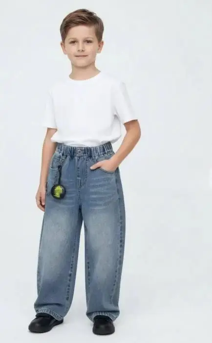 Джинсы широкие на резинке для мальчика (р-р 110-160)