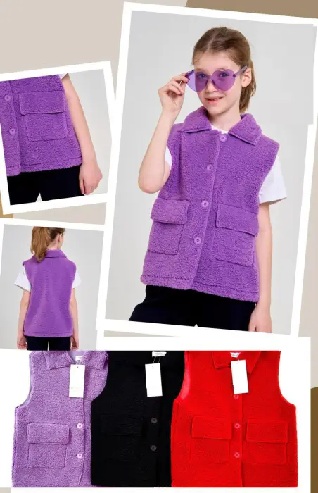 Жилетка из шерсти для девочки р-р 110-150