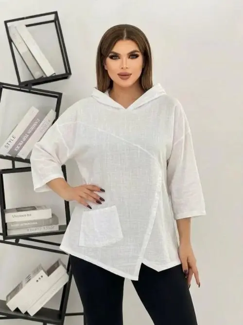Туника с капюшоном женская летняя (р-р 52-58)
