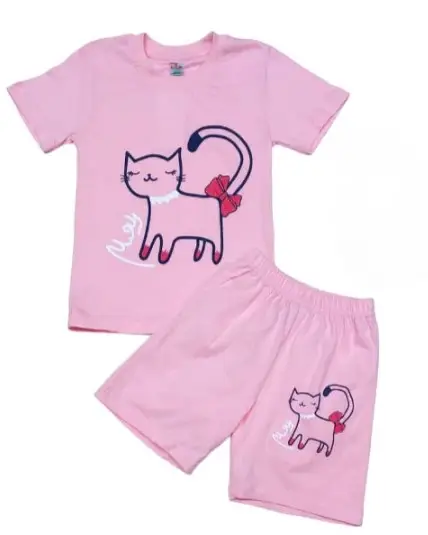 Комплект: Футболка и шорты для девочки, принт (2-5 лет)