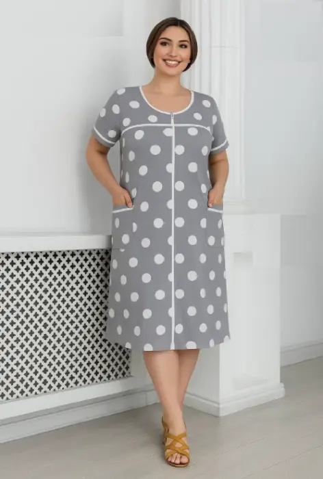 Халат домашний на молнии большие размеры р-р 58-66