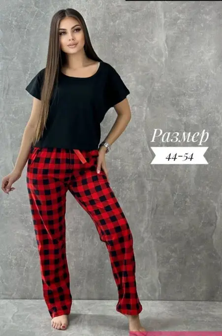 Комплект футболка-брюки домашний женский (р-р 44-54)